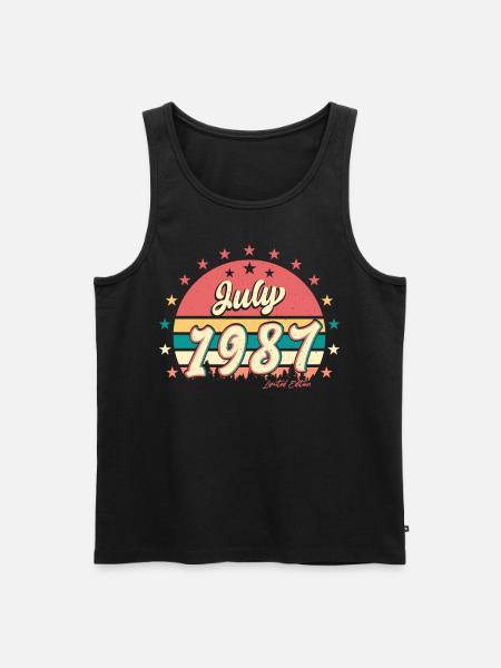 1987 Juli Beste Geschenkidee - Männer Premium Bio Tank Top - Schwarz