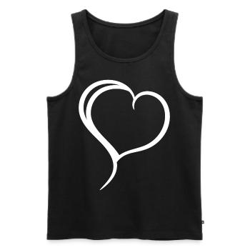 Coeur blanc uni - Débardeur bio Premium Homme - noir - Devant - Michal (187cm)