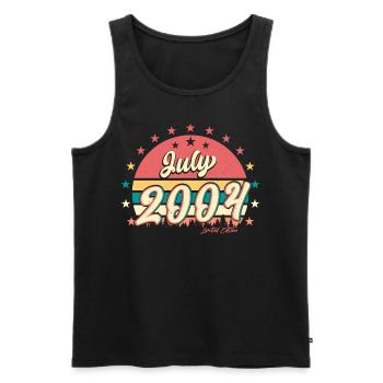 July 2004 Finally 18 years - Men's Premium Organic Tank Top - black - Front - AI Model Male 178 light (178cm)