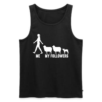 Me and my followers Farmer Sheep Sheep - Men's Premium Organic Tank Top - black - Front - AI Model Male 178 light (178cm)