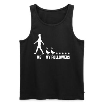 Moi et mes adeptes fermier canard - Débardeur bio Premium Homme - noir - Devant - Michal (187cm)