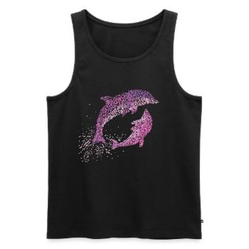 Amateurs de grands dauphins Baleines à dauphins - Débardeur bio Premium Homme - noir - Devant - AI Model Male 178 light (178cm)