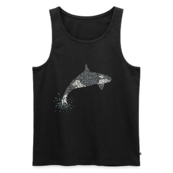 Orka Orca Killerwal Mörderwal Wale - Männer Premium Bio Tank Top - Schwarz - Vorne - Michal (187cm)
