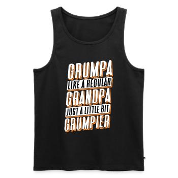 Grumpa Mürrischer Vieil homme Grand-père retraité - Débardeur bio Premium Homme - noir - Devant - Michal (187cm)