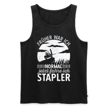 Staplerfahrer Gabelstaplerfahrer Stapler Lagerist - Männer Premium Bio Tank Top - Schwarz - Vorne - Michal (187cm)