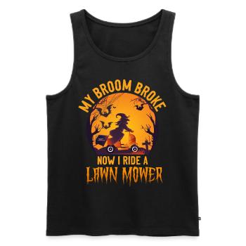 Lawn Mower Mowing Dad Father - Männer Premium Bio Tank Top - Schwarz - Vorne - Michal (187cm)