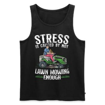 Lawn Mower Mowing Dad Father - Männer Premium Bio Tank Top - Schwarz - Vorne - Michal (187cm)
