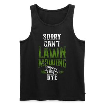 Lawn Mower Mowing Dad Father - Männer Premium Bio Tank Top - Schwarz - Vorne - Michal (187cm)
