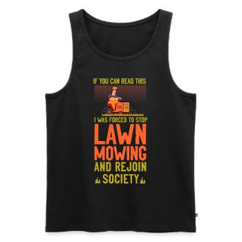 Lawn Mower Mowing Dad Father - Men's Premium Organic Tank Top - black - Front - AI Model Male 178 light (178cm)