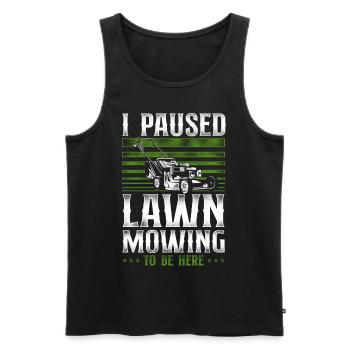 Lawn Mower Mowing Dad Father - Männer Premium Bio Tank Top - Schwarz - Vorne - Michal (187cm)