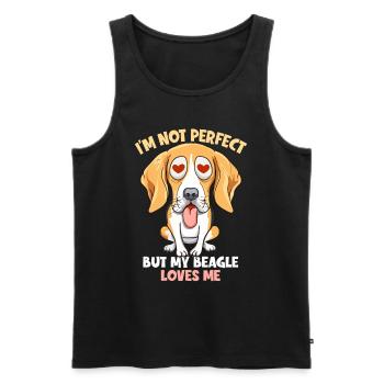 Dog saying Beagle design pour les amoureux des chiens - Débardeur bio Premium Homme - noir - Devant - Michal (187cm)