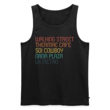 Thailand Walking Street Soi 6 LK Metro Pattaya - Männer Premium Bio Tank Top - Schwarz - Vorne - AI Model Male 178 light (178cm)