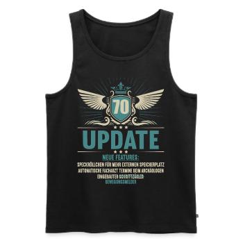 Update neue features 70 Jahre alt 70. Geburtstag - Männer Premium Bio Tank Top - Schwarz - Vorne - AI Model Male 178 light (178cm)