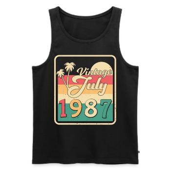 Geburtstagsgruss Für Juli 1987 - Männer Premium Bio Tank Top - Schwarz - Vorne - Michal (187cm)