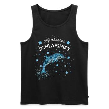 Offizielles Schlafshirt Delfin Delfine - Männer Premium Bio Tank Top - Schwarz - Vorne - Michal (187cm)