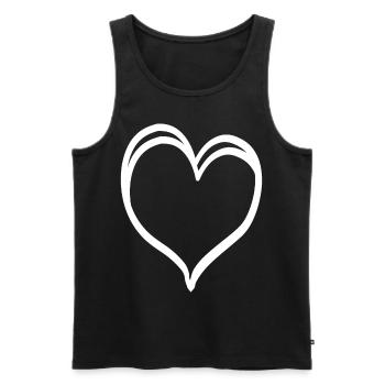 Cœur Blanc - Débardeur bio Premium Homme - noir - Devant - Michal (187cm)