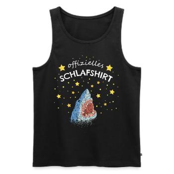 Offizielles Schlafshirt Weisser Hai Haie - Männer Premium Bio Tank Top - Schwarz - Vorne - Michal (187cm)