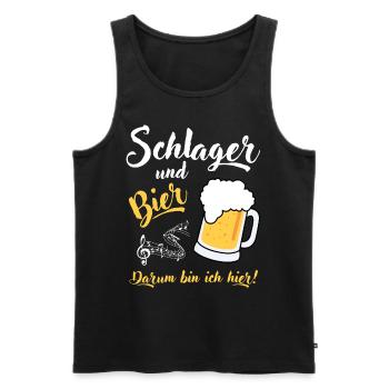 Schlager und Bier darum bin ich hier - Männer Premium Bio Tank Top - Schwarz - Vorne - Michal (187cm)