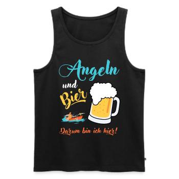 Angeln Bier Angler Fischer Sprüche Geschenkidee - Männer Premium Bio Tank Top - Schwarz - Vorne - Michal (187cm)