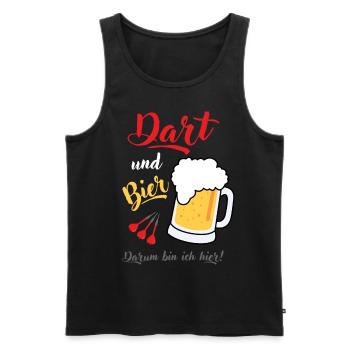 Dart und Bier Dartspieler Dartspruch Geschenk Spaß - Männer Premium Bio Tank Top - Schwarz - Vorne - Michal (187cm)