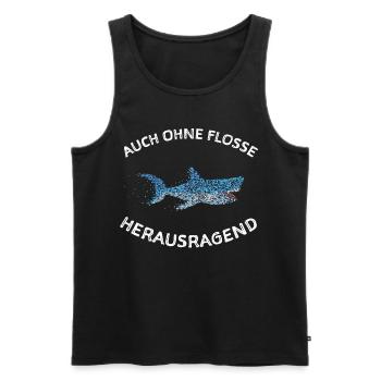 Grosser Weisser Hai Haifisch Wale Walhai - Männer Premium Bio Tank Top - Schwarz - Vorne - AI Model Male 178 light (178cm)