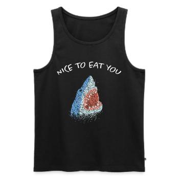 Nice To Eat You White Shark Shark - Men's Premium Organic Tank Top - black - Front - Michal (187cm)