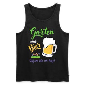Garten und Bier Hobbygärtner Gartenbau Geschenk - Männer Premium Bio Tank Top - Schwarz - Vorne - AI Model Male 178 light (178cm)