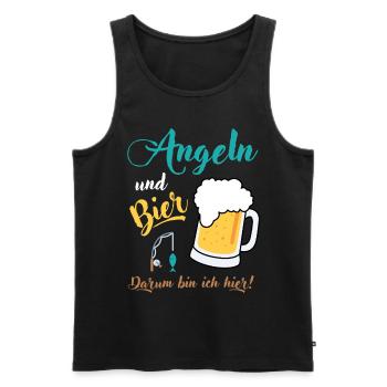 Angeln Bier Angler Fischer Spruch Geschenkidee - Männer Premium Bio Tank Top - Schwarz - Vorne - Michal (187cm)