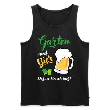 Garten und Bier Hobbygärtner Gartenarbeit Spruch - Männer Premium Bio Tank Top - Schwarz - Vorne - AI Model Male 178 light (178cm)