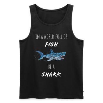 Be A Shark Shark Sharks Whale Shark Shark Lovers - Men's Premium Organic Tank Top - black - Front - AI Model Male 178 light (178cm)