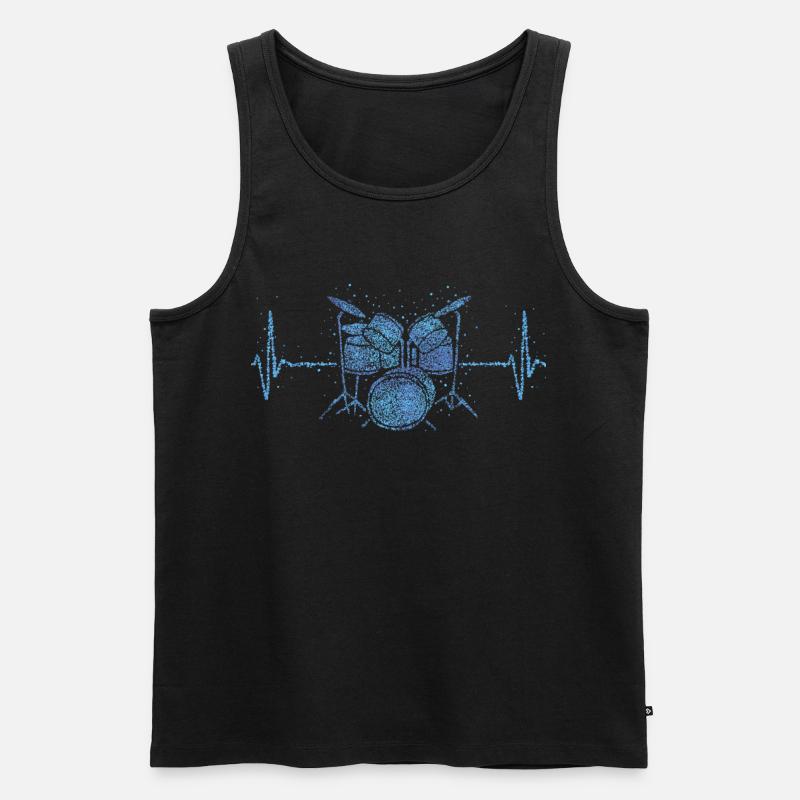 Schlagzeug Schlagzeuger Drummer Drumset - Männer Premium Bio Tank Top - Schwarz