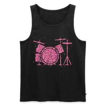 Schlagzeugerin Drummer Queen Schlagzeug - Männer Premium Bio Tank Top - Schwarz - Vorne - AI Model Male 178 light (178cm)