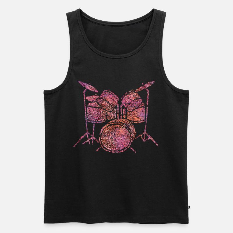 Schlagzeugerin Schlagzeug Drumset - Männer Premium Bio Tank Top - Schwarz