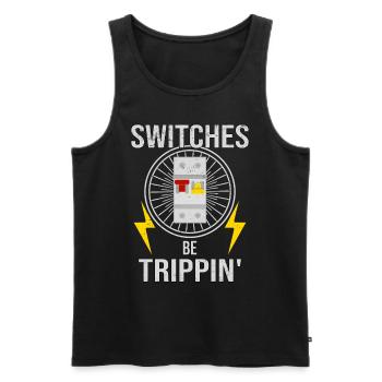 Switch box fuse Electrician Electronics technician - Men's Premium Organic Tank Top - black - Front - AI Model Male 178 light (178cm)