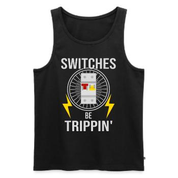 Electrician Electronics Technician Switch Box Fuse - Men's Premium Organic Tank Top - black - Front - AI Model Male 178 light (178cm)