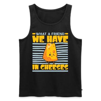 What a friend cheese is cheese - Men's Premium Organic Tank Top - black - Front - Michal (187cm)