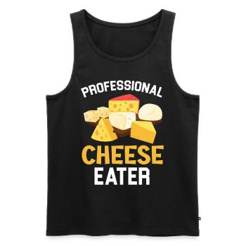 Mangeur de fromage professionnel Cheesy Cheese Foodie - Débardeur bio Premium Homme - noir - Devant - AI Model Male 178 light (178cm)