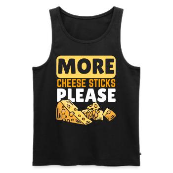 More cheese sticks please Cheesy Cheese Foodie - Men's Premium Organic Tank Top - black - Front - AI Model Male 178 light (178cm)