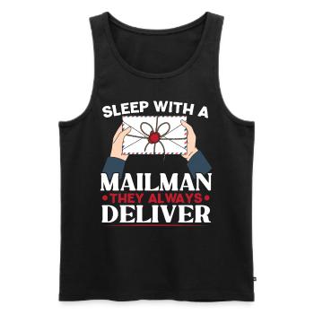 Sleep with a postman You always deliver - Men's Premium Organic Tank Top - black - Front - AI Model Male 178 light (178cm)