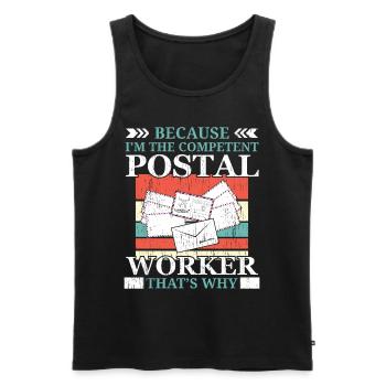 Ich bin der kompetente Postangestellte Briefträger - Männer Premium Bio Tank Top - Schwarz - Vorne - AI Model Male 178 light (178cm)