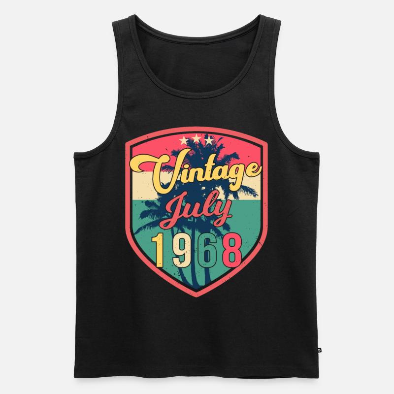 Retro 1968 Im Juli - Männer Premium Bio Tank Top - Schwarz