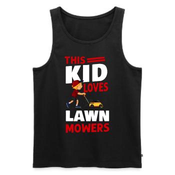 Lawn Mower Mowing Dad Father - Männer Premium Bio Tank Top - Schwarz - Vorne - Michal (187cm)