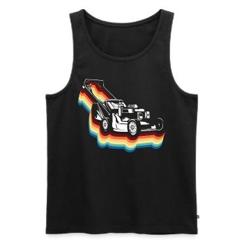 Lawn Mower Mowing Dad Father - Männer Premium Bio Tank Top - Schwarz - Vorne - Michal (187cm)