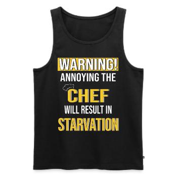 Chef Kitchen Restaurant funny saying Chef - Men's Premium Organic Tank Top - black - Front - Michal (187cm)