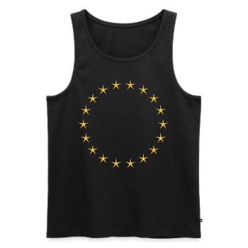 Cooler Sternenkreis Gelb - Männer Premium Bio Tank Top - Schwarz - Vorne - Michal (187cm)