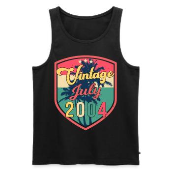 July 2004 Finally 18 years - Men's Premium Organic Tank Top - black - Front - AI Model Male 178 light (178cm)