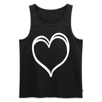 Coeur Noble Blanc - Débardeur bio Premium Homme - noir - Devant - Michal (187cm)