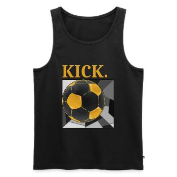 Cool Football Design Training Gold Ball - Men's Premium Organic Tank Top - black - Front - Michal (187cm)