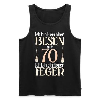 Alter Besen Flotter Feger 70 Jahre 70. Geburtstag - Männer Premium Bio Tank Top - Schwarz - Vorne - AI Model Male 178 light (178cm)