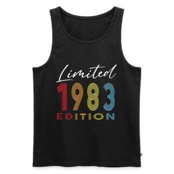 Édition limitée 1983 - Débardeur bio Premium Homme - noir - Devant - AI Model Male 178 light (178cm)